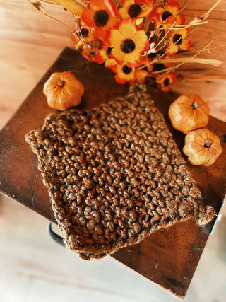 Jute Crocheted Pot Holder - Olive
