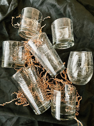 Fayetteville, AR Map Rocks Glass