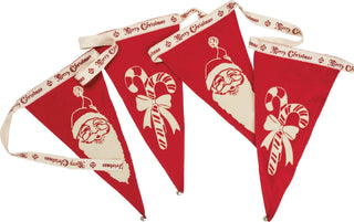 Santa And Candy Canes Pennant Banner