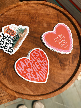 Happiest When Reading Decal Sticker