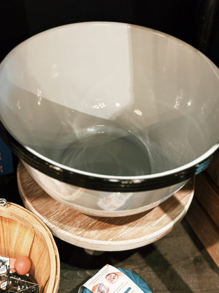 Black & White Vintage Enamelware Salad Bowl