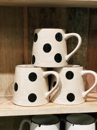 Black + White Dot Mug