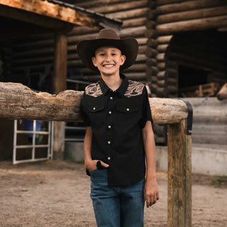 Burlebo: Youth Performance Western Shirt - Deer SZN