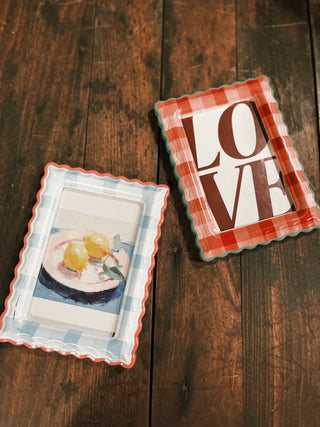Scalloped Picture Frame- Plaid