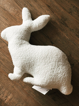 Easter White Bunny Shaped Throw Pillow