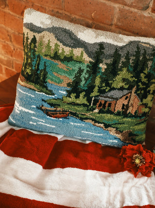 Cabin By Lake Hook Pillow