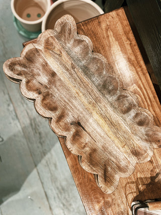 Scalloped Mango Wood Tray