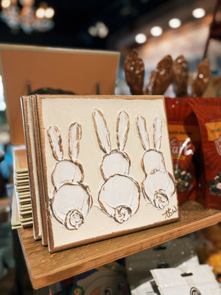 Bunny Trio Canvas- painted & textured