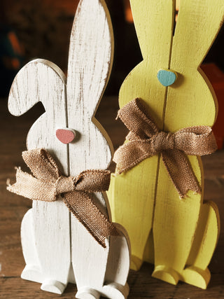 Yellow Wooden Easter Rabbit