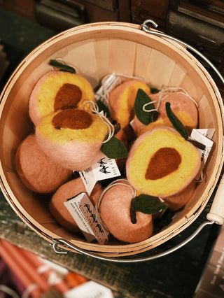 Felt Peach Ornament