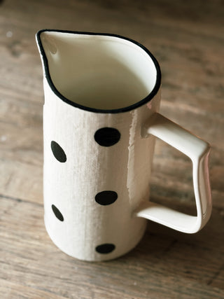 Black and White Polka Dot Pitcher