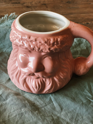 Santa Face Mug - Pink: Ceramic