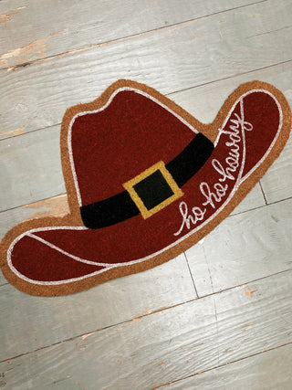 Cowboy Santa Hat Door Mat