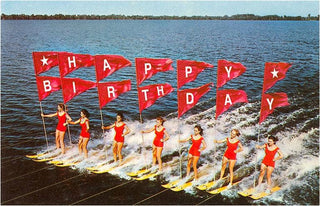 Water Skiers Happy Birthday Card