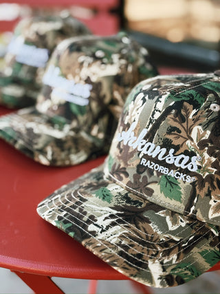 Arkansas Razorback Hat- Camo/White