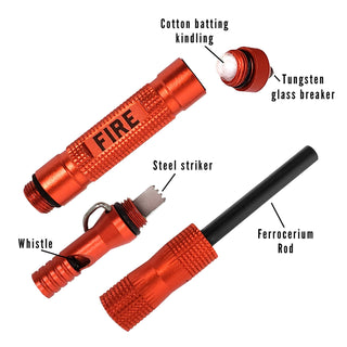 Emergency Fire Starter- Pocket Fire Starter w/ Whistle