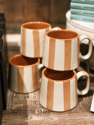 Ceramic Brown Stripe Coffee cup