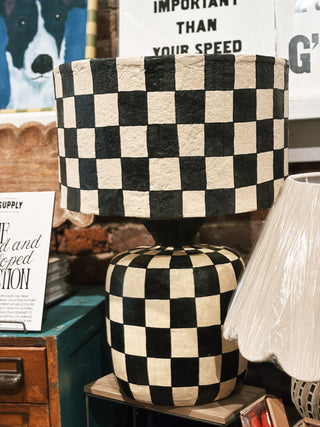 Black and White Checkered Lamp (PICK-UP ONLY)