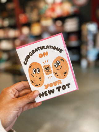 New Tot Potato New Baby Card Letterpress
