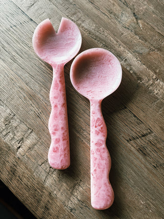 Resin Salad Server- Pink (Set of 2)