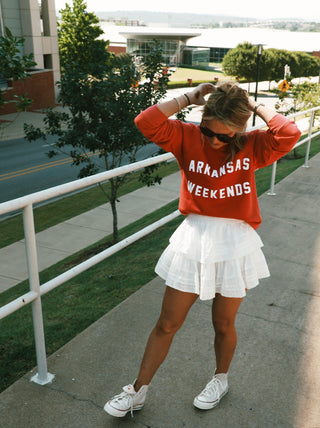 Arkansas Weekends Sweatshirt - Red