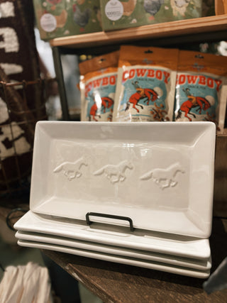 Horse Embossed Rectangle Platter