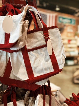 Red Canvas Tote Bag - Small