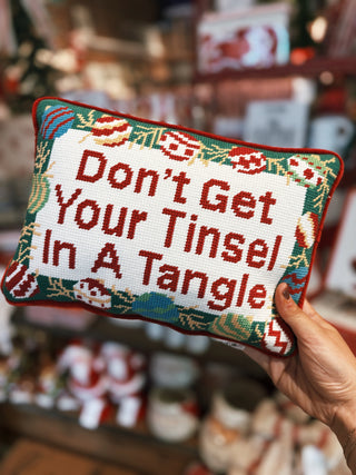 Tinsel Tangle Embroidered Pillow
