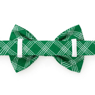 Emerald Plaid Spring Bow Tie: Small