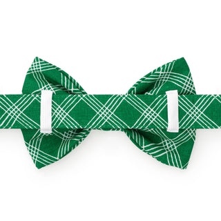 Emerald Plaid Spring Bow Tie: Large