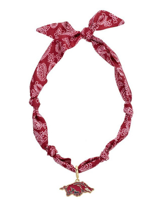 Arkansas Razorbacks Bandana Scarf Necklace
