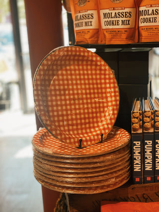 Harvest Orange Gingham Plates