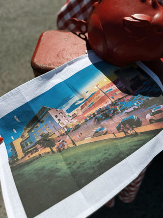 Razorback Stadium Watercolor Tea Towel