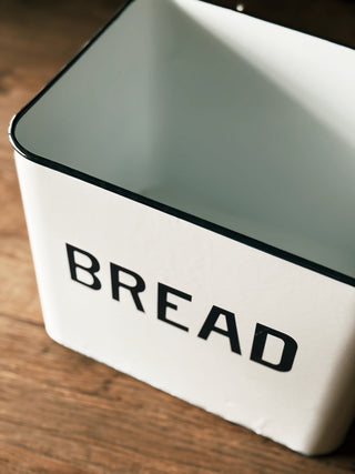 "Bread" White & Blue Enameled Metal Box