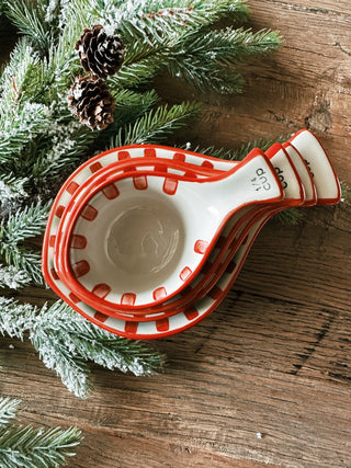 Holiday Hand Painted Measuring cups (set of 4)
