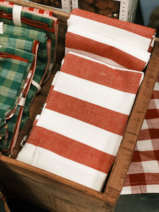 Tea Towels Red Stripes- Set of 2