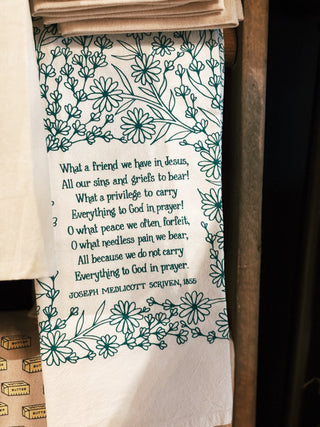 What A Friend Hymn Tea Towel