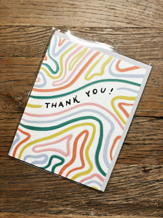 Bendy Lines Colorful Thank You Card