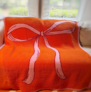 Orange & Pink Bow Blanket