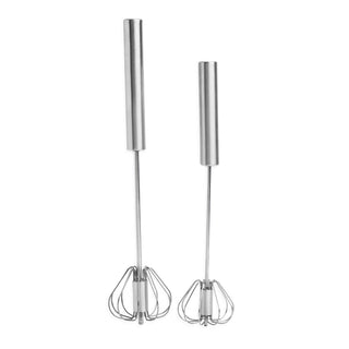 2pc Stainless Steel Rotating Whisk Set