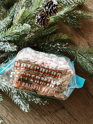 Hot Cocoa Peppermint Rice Krispie Treat