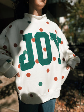Joy Patch Polka-Dot Mock Neck