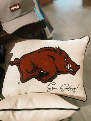 University of Arkansas Razorback Piped Pillow