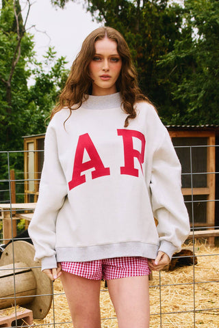 Arkansas & AR Print Reversible Mockneck Sweatshirt: Heather grey