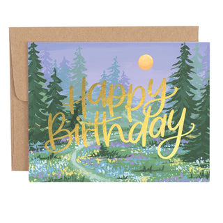 Twilight Garden Birthday Greeting Card