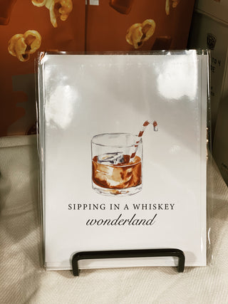 Sipping In A Whiskey Wonderland Christmas Greeting Card