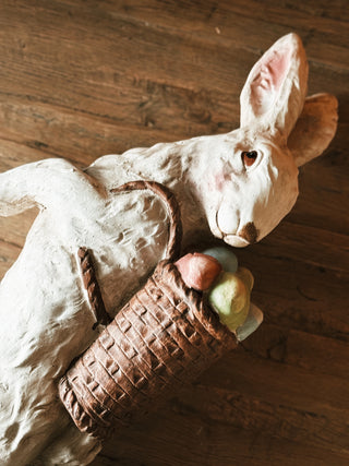 Resin Easter Bunny with Basket of Eggs