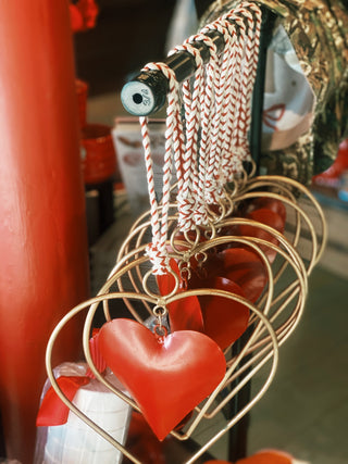 Brass Red Heart Door Hanger