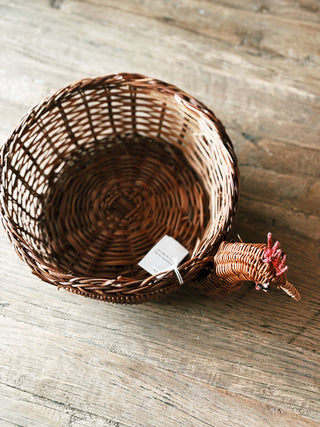 Woven Fern Chicken Shaped Basket