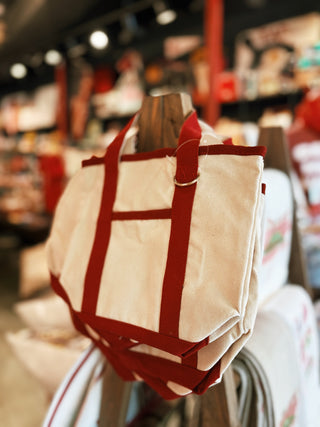 Red Canvas Tote Bag - Small